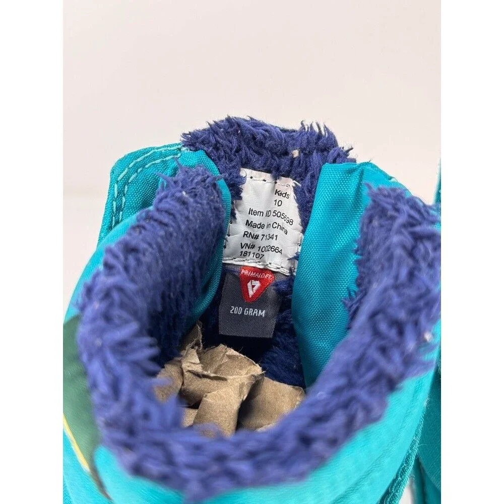 LL Bean Ultralight Kids Winter Boots Blue Quilted Insulated 200 Primaloft US 10